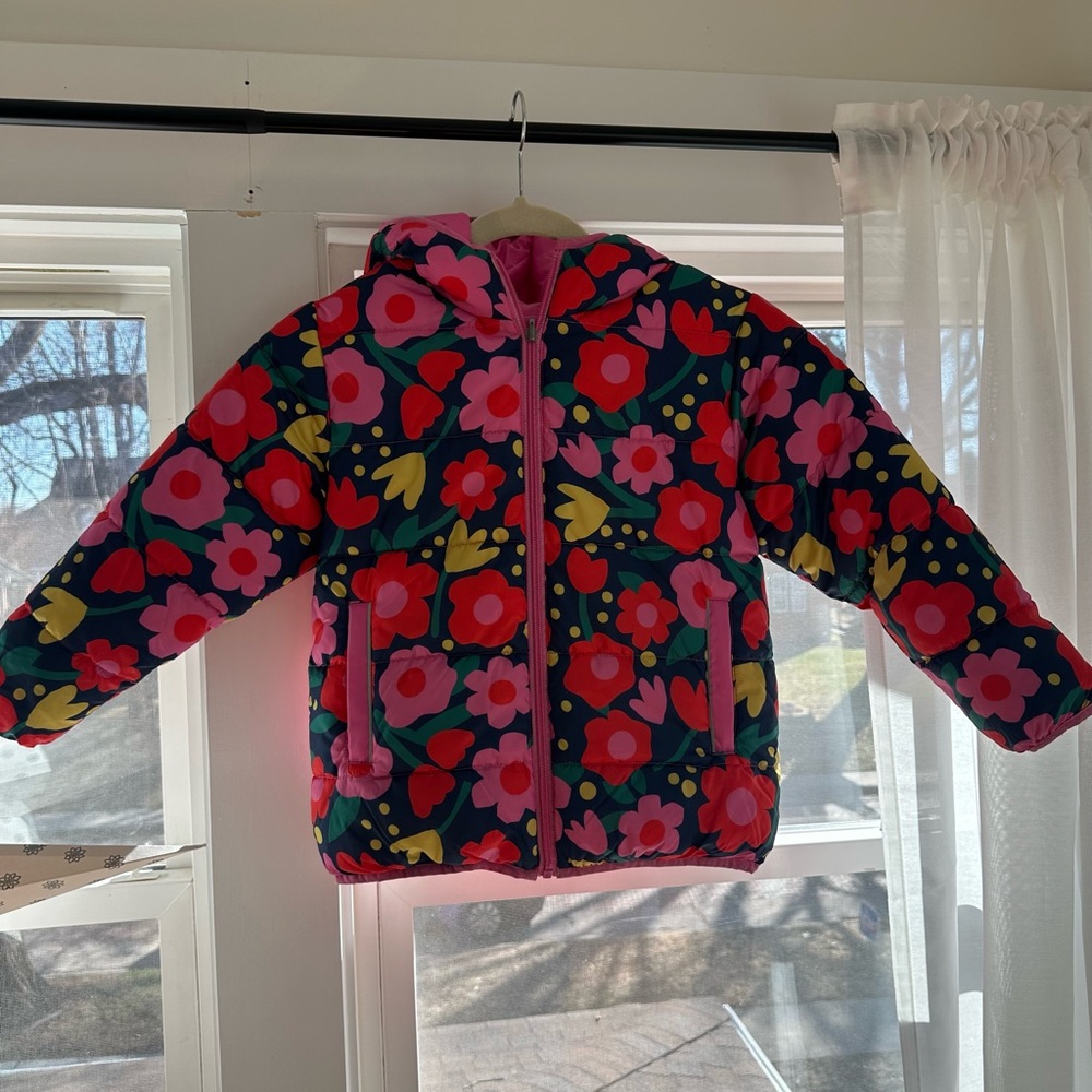 Hanna Andersson Kids Reversible Coat - Pink and Red